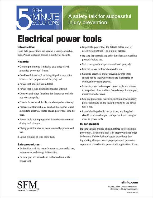 Electrical power tools 5-Minute Solution