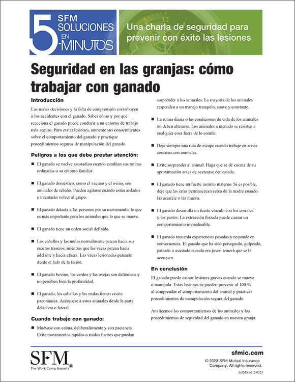 Working with livestock (Spanish)