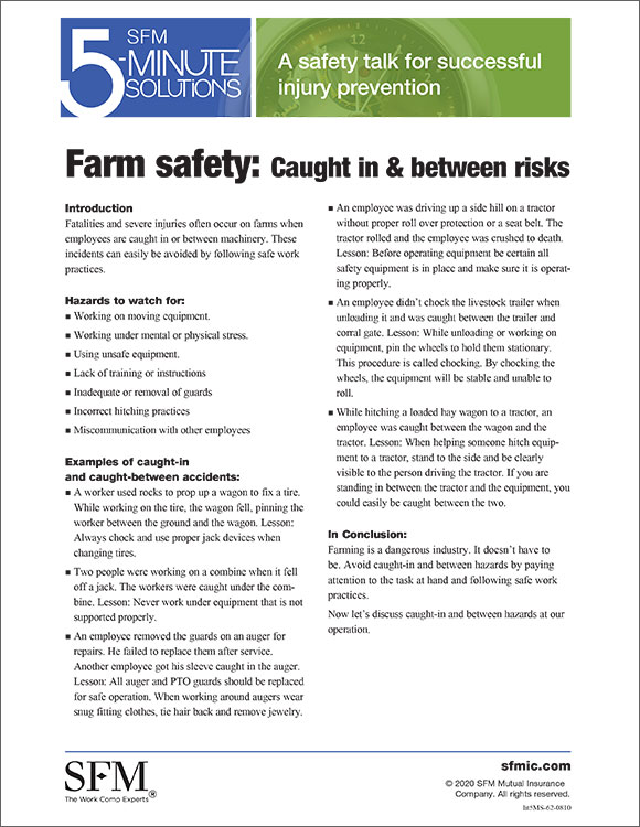 Farm safety 5-Minute Solution