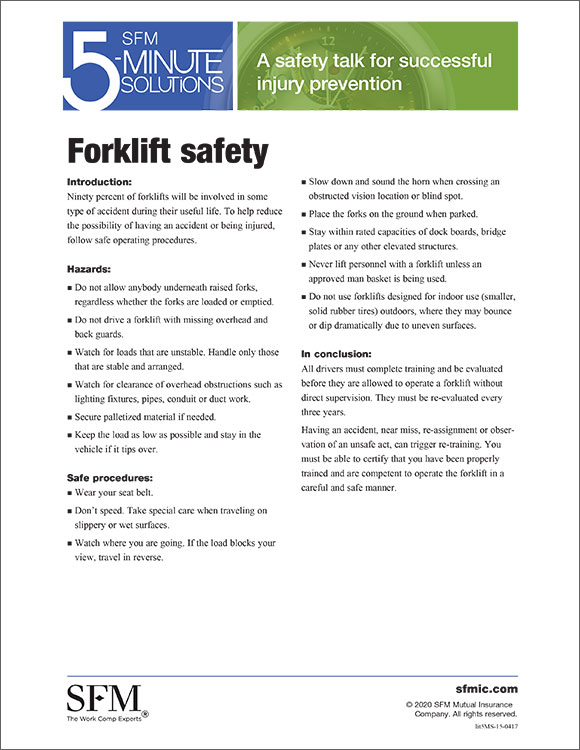 Forklift safety 5-Minute Solution