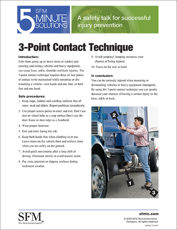 3-point contact technique 5-Minute Solution