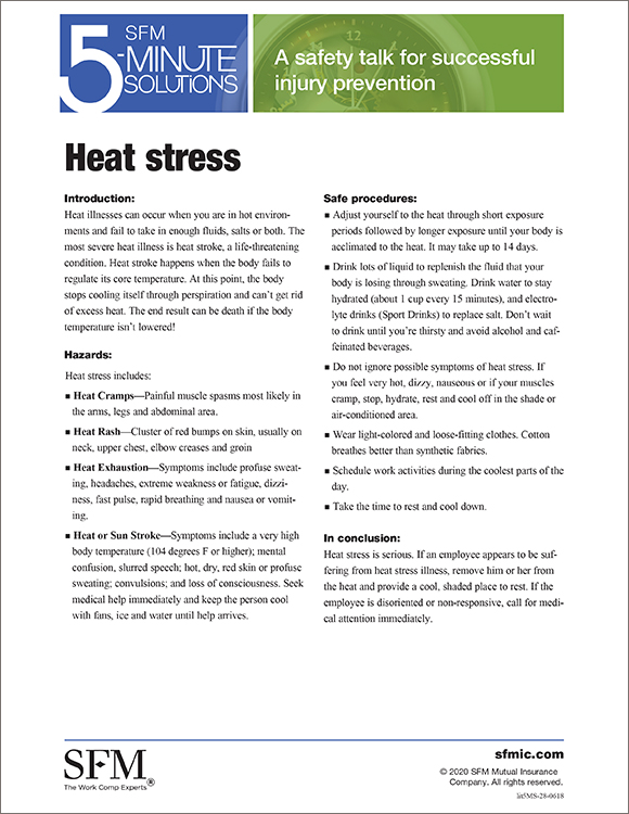 Heat stress 5-Minute Solution