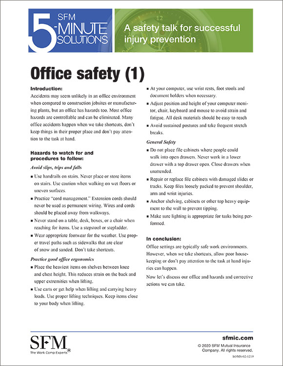 Office safety 5-Minute Solution